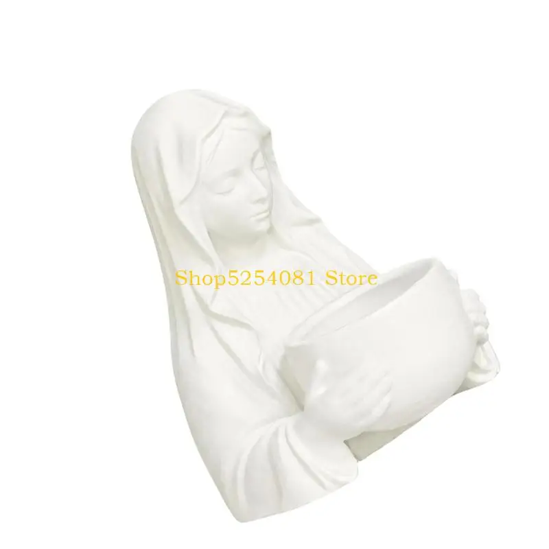 AXYC Continuous Holy Mother Sculpture in White Polylactic Acid with Integrated Vessel Detail for Photo Styling, Gift