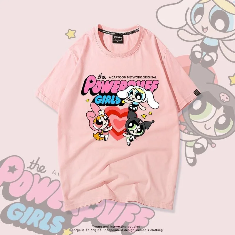 

Sanrio New Style Kuromi Summer Japanese Cartoon Short Sleeve Loose Girls T Shirt Fashion Cotton Round Neck Comfort Hot Selling