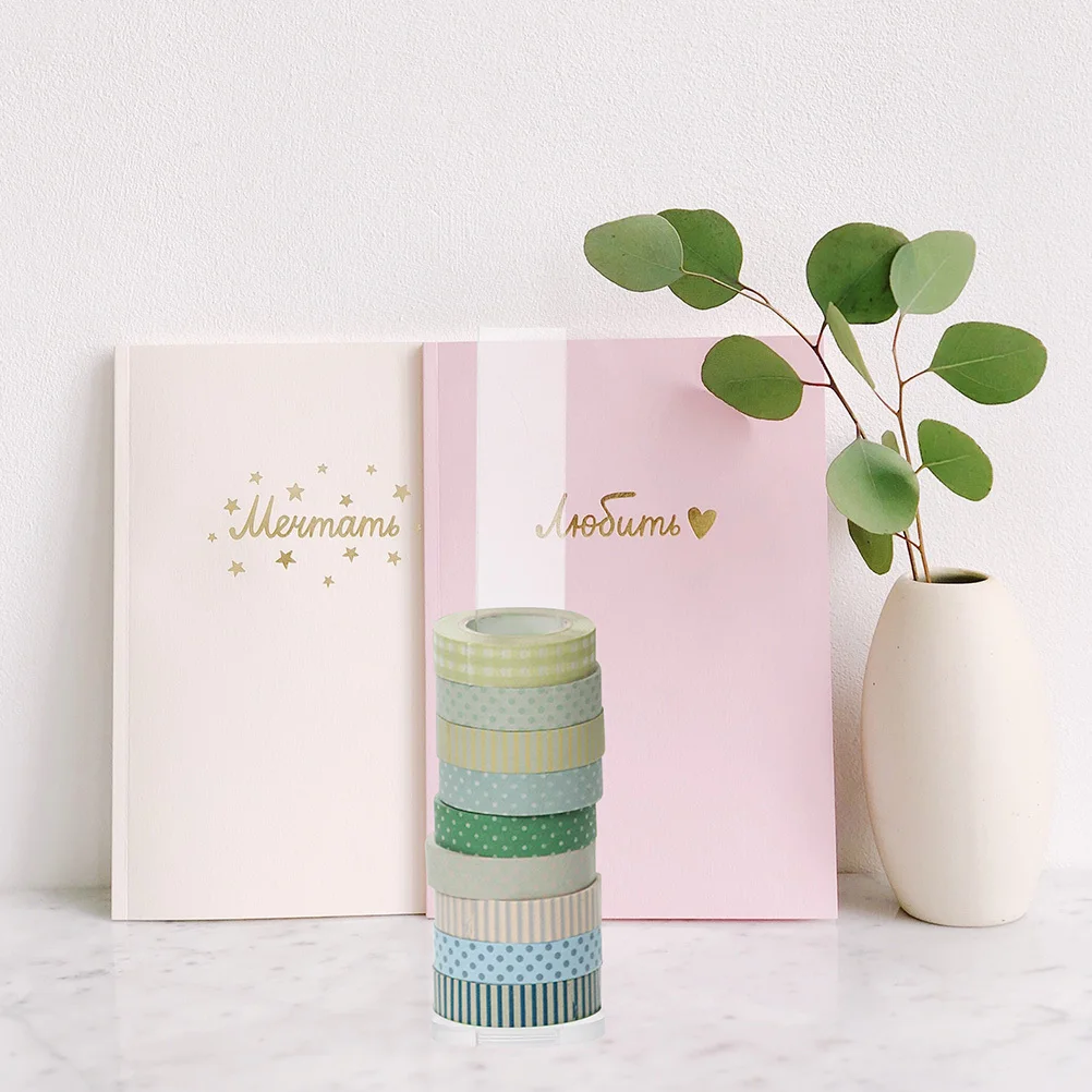 

3 set Acrylic Riser Display Stand Transparent Rack Holder For Washi Storage Organizer Adhesive Tape Shelf Roll Tape Display