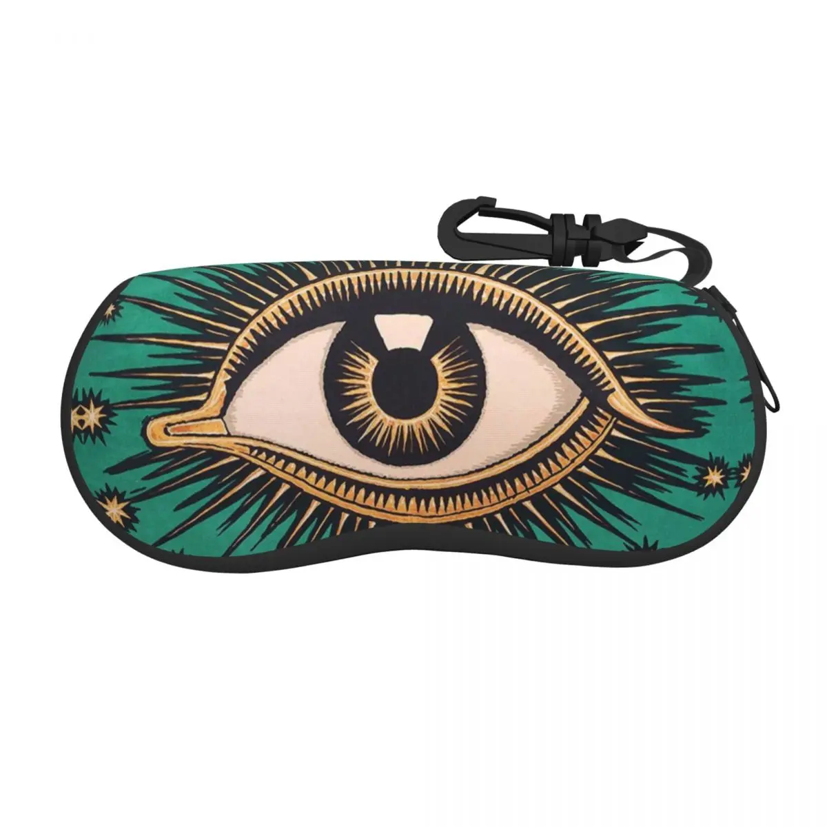Estuche de gafas de sol All See Art, estuche de gafas de sol, estuche de gafas de sol, estuche de caja de gafas de sol, estuche de gafas de ojos místicos malvados, hombres y mujeres