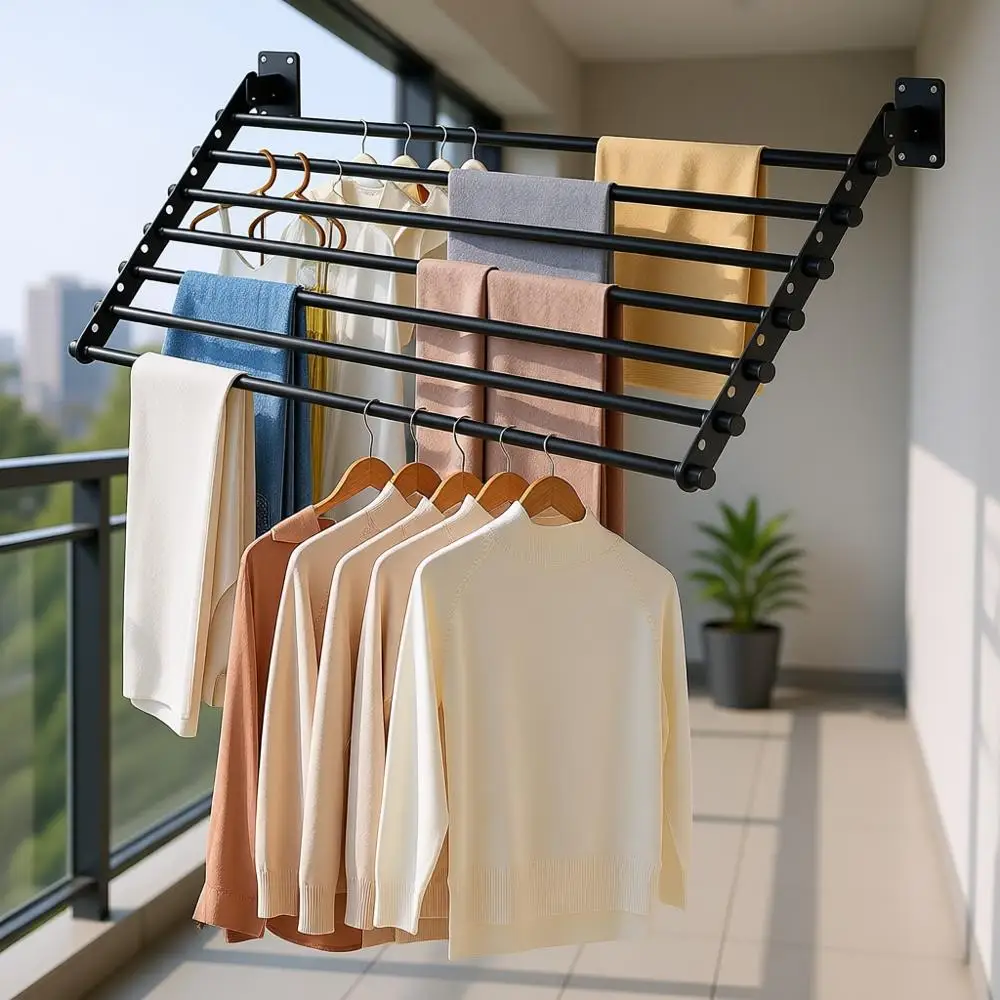 

Компактная и прочная настенная сушилка для белья на 28 предметов для использования в помещении – экономия пространства