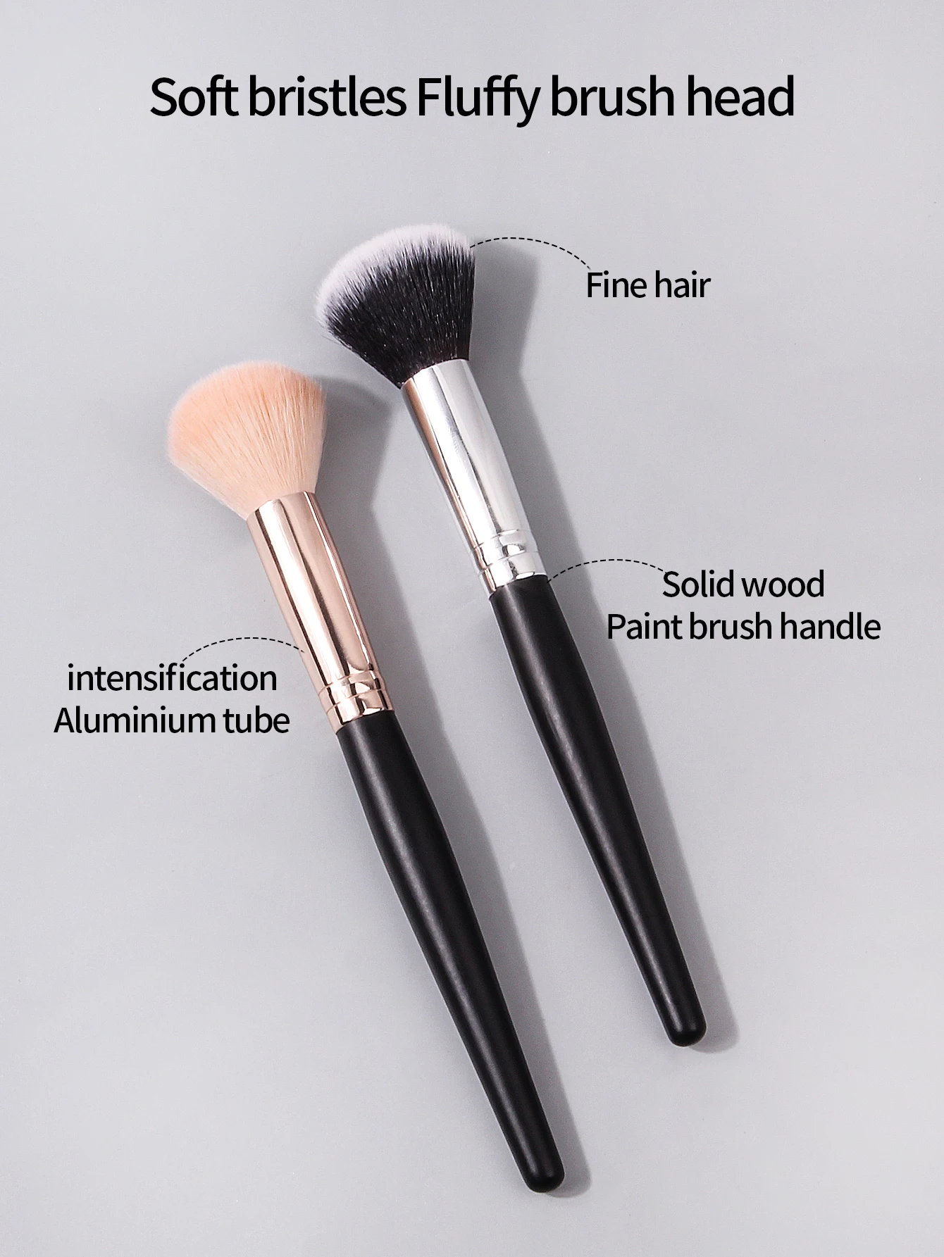 2 pinceaux à blush doux, pinceau pour poudre libre, pinceau de contouring, non irritant pour le visage, outil de maquillage portable pour débutants