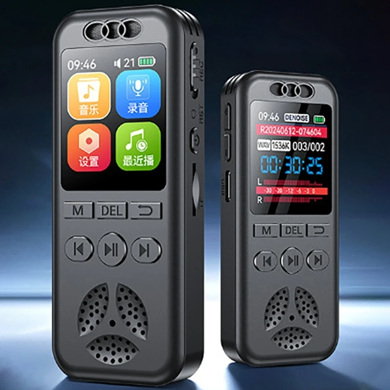Gravadores voz portáteis, definição, tela bateria longa para reuniões, palestras