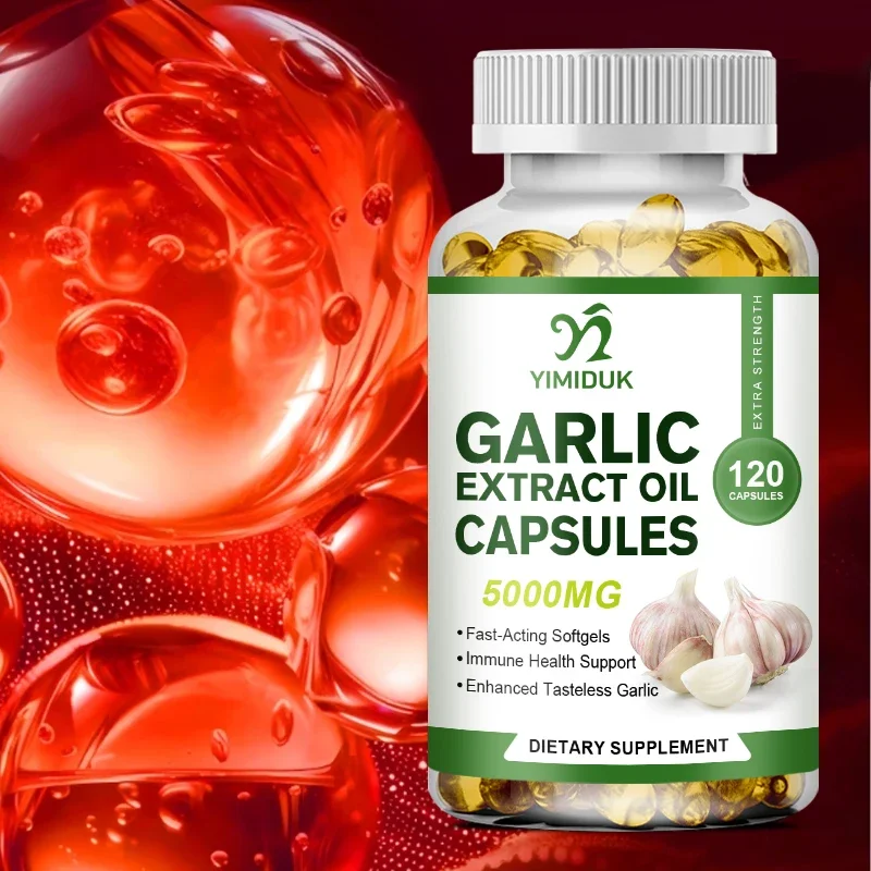 كبسولة مستخلص زيت الثوم العضوي، خالية من الرائحة، للمناعة والقلب والأوعية الدموية، مكمل غذائي لدعم صحة الكوليسترول