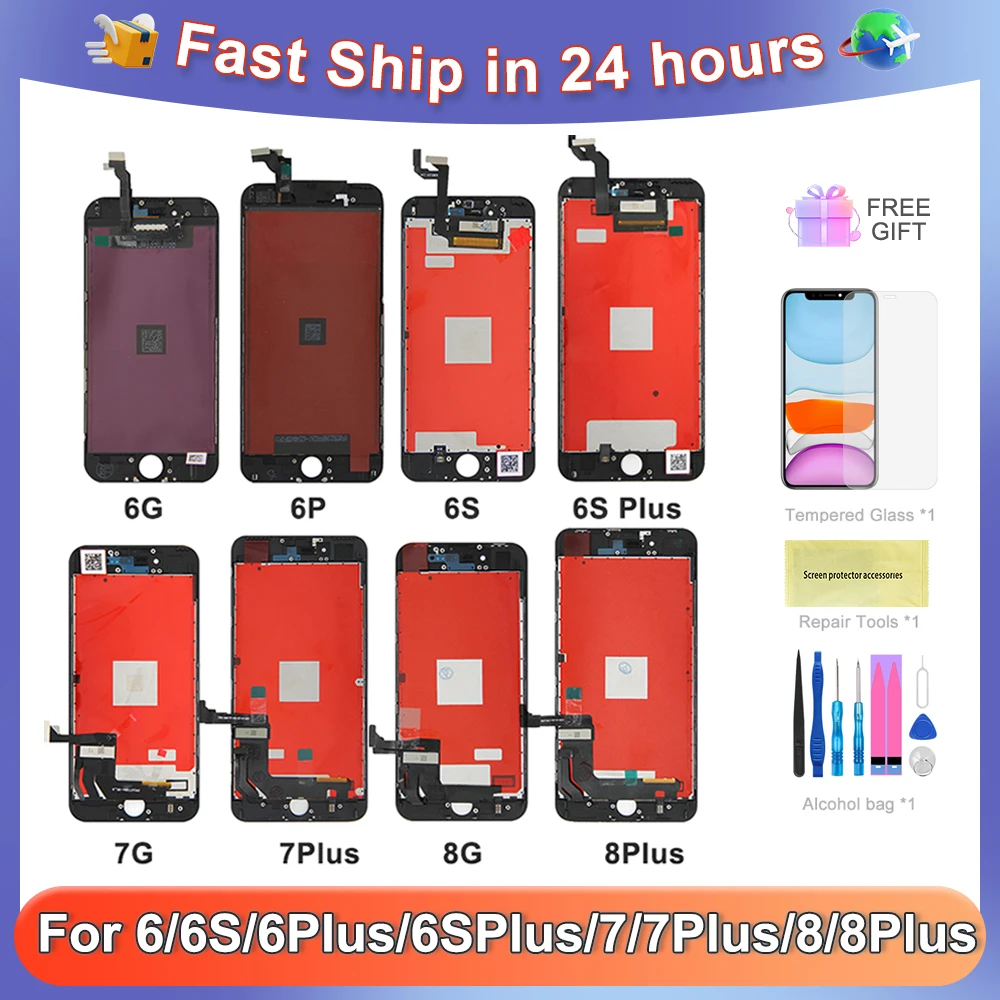 For iPhone 6 6S 7 8 Plus LCD Display Touch Screen Digitizer Assembly Replacement For iPhone 6SPlus 7Plus 8 LCD Display Tested