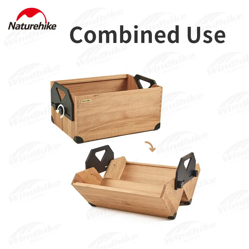 Naturehike 50L Solid Wood Storage Box Camping Large Capacity Cabinet Outdoor Travel Picnic Sundries Storage Basket Equipment image 2