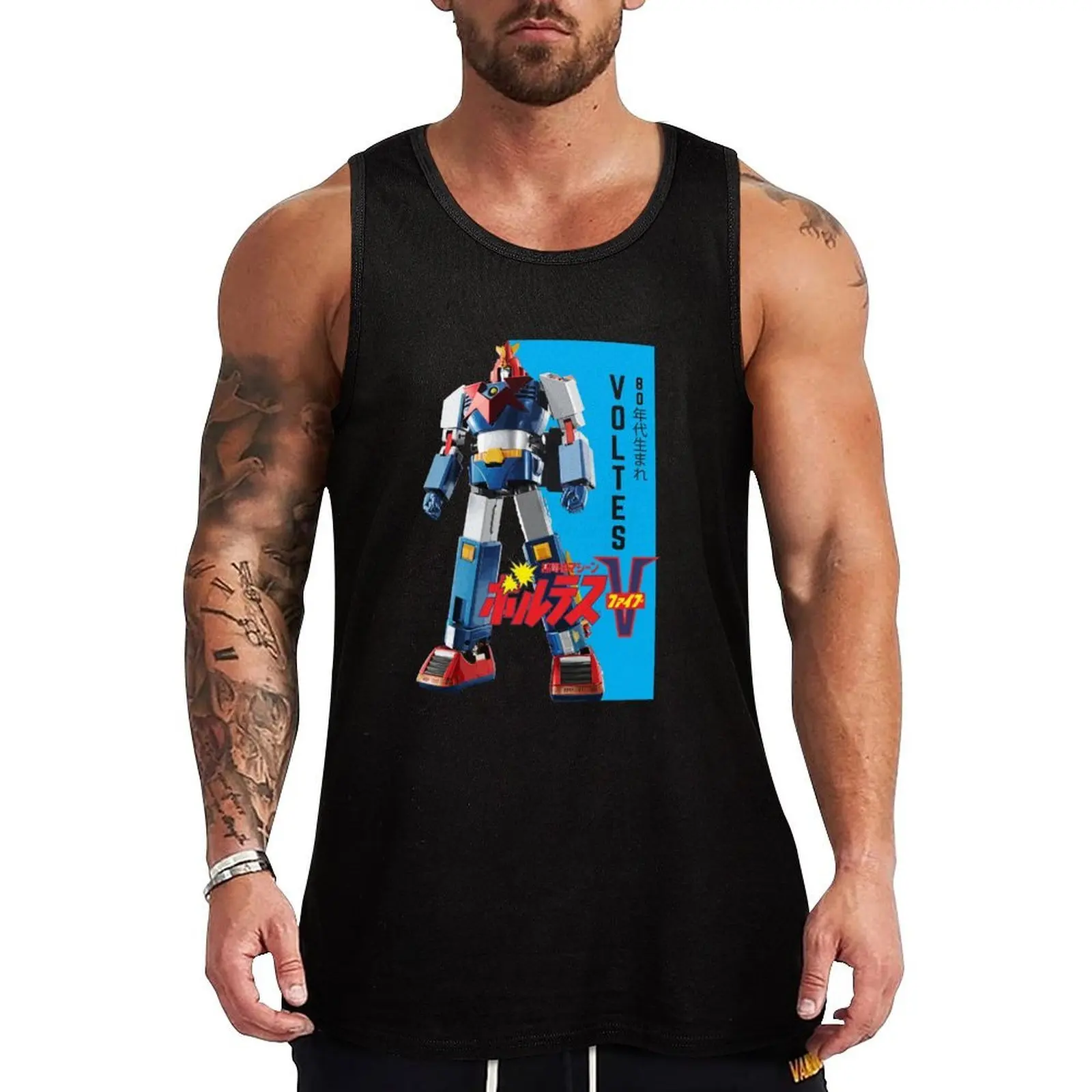 Retro Voltes V Tank Top Basic Sleeveless T Shirt Soft Cotton Casual Tank Top