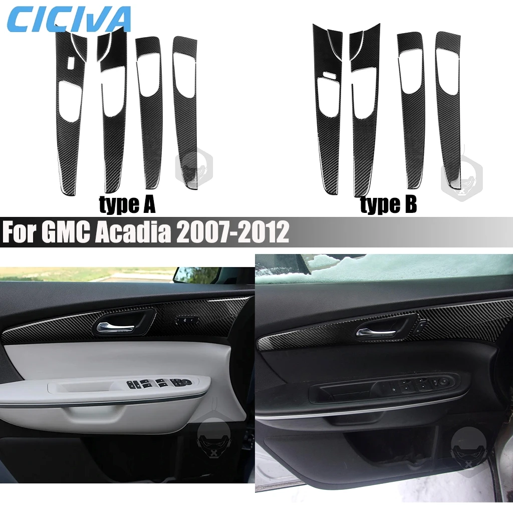 

Carbon Fiber Car Accessories Door Handle Decorative Panel Interior Cover Trim Modified Sticker For GMC Acadia 2007-2012