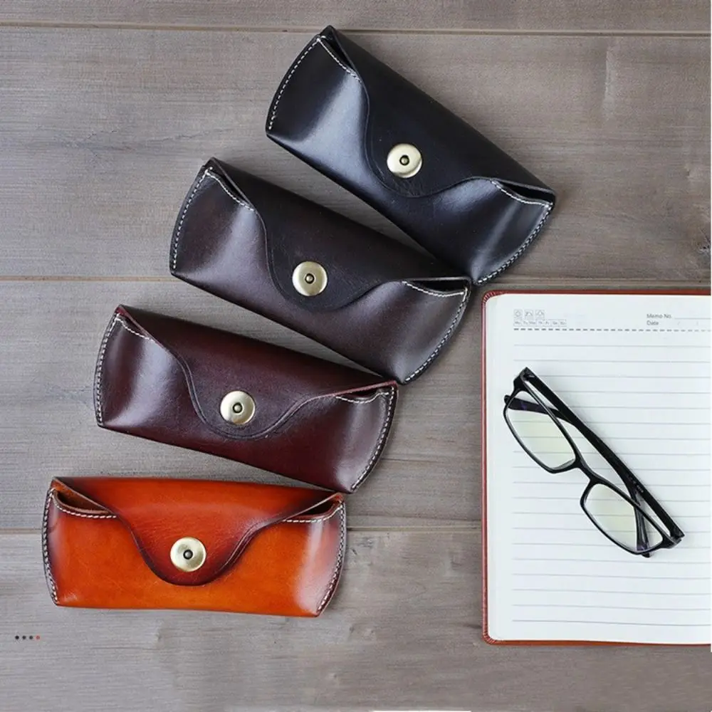 

Women Men Eyeglass Jeans Belt Protector Case Eye Glasses Bag Genuine Leather Glasses Case