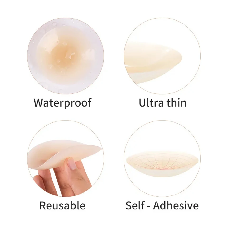 Reusable Silicone Adhesive Nipple Cover Invisible Bra Pad Pasties Boob Tape Women Breast Stickers For Women Small Big Breasts