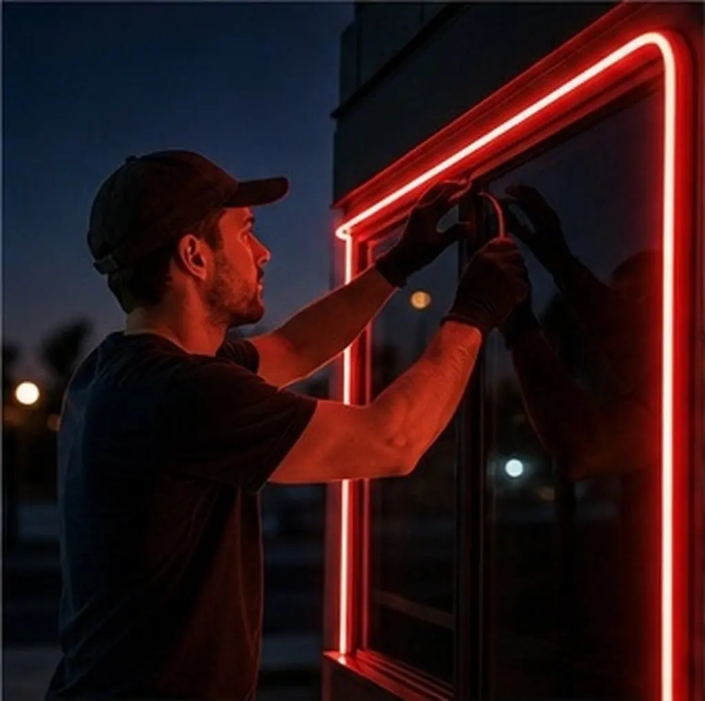 Flexible Silicone Waterproof Neon Rope Light Red 5 Meter Low Voltage Outdoor Neon LED Strip for Advertising DIY Holiday Use