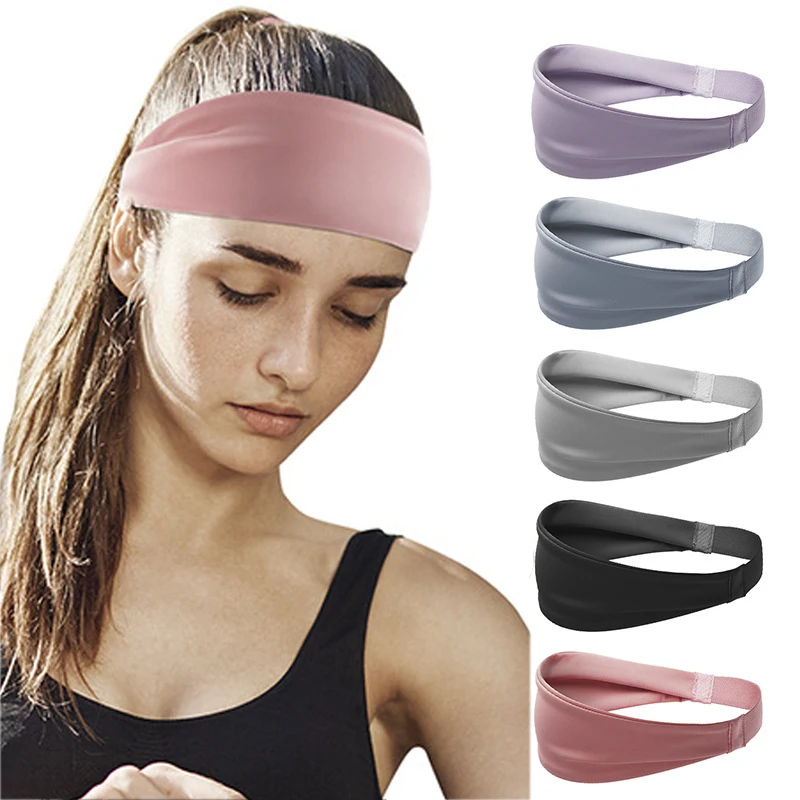 1Pc Sports Headbands for Men Women Non-Slip Moisture Wicking Workout Sweatband Fitness Running Cycling Football Yoga Hairband