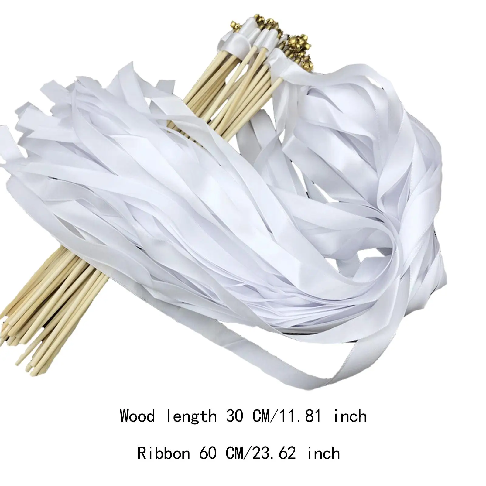 20Pcs Ribbon Wands Wedding Streamers Comfortable Decorations Ribbon Stick for Celebration Christmas Wedding Best Wishes Guests