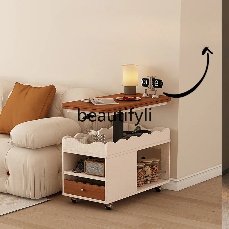 

Mobile coffee table trolley foldable lift living room sofa side few multi-function
