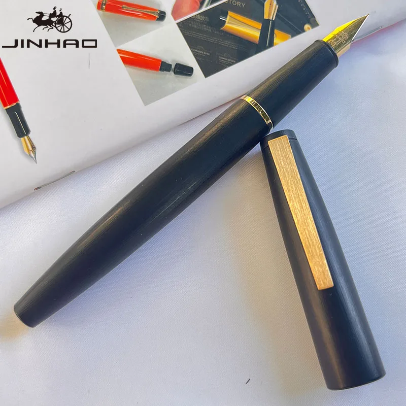 1 Stück JINHAO 80 Carbon Fiber Series Iridium feine Spitze Gold Clip Schreibfüllfederhalter mit Tintenkonverter – Detail 9