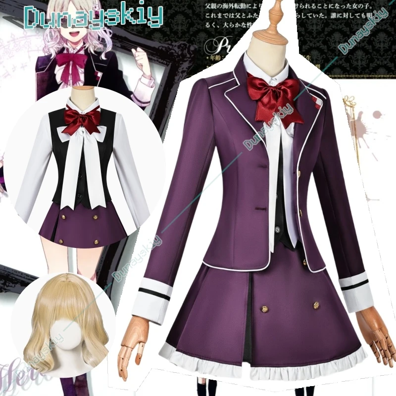 Jogo diabolik amantes komori yui cosplay traje adulto feminino casaco camisa saia terno jk uniforme escolar festa de halloween personalizado