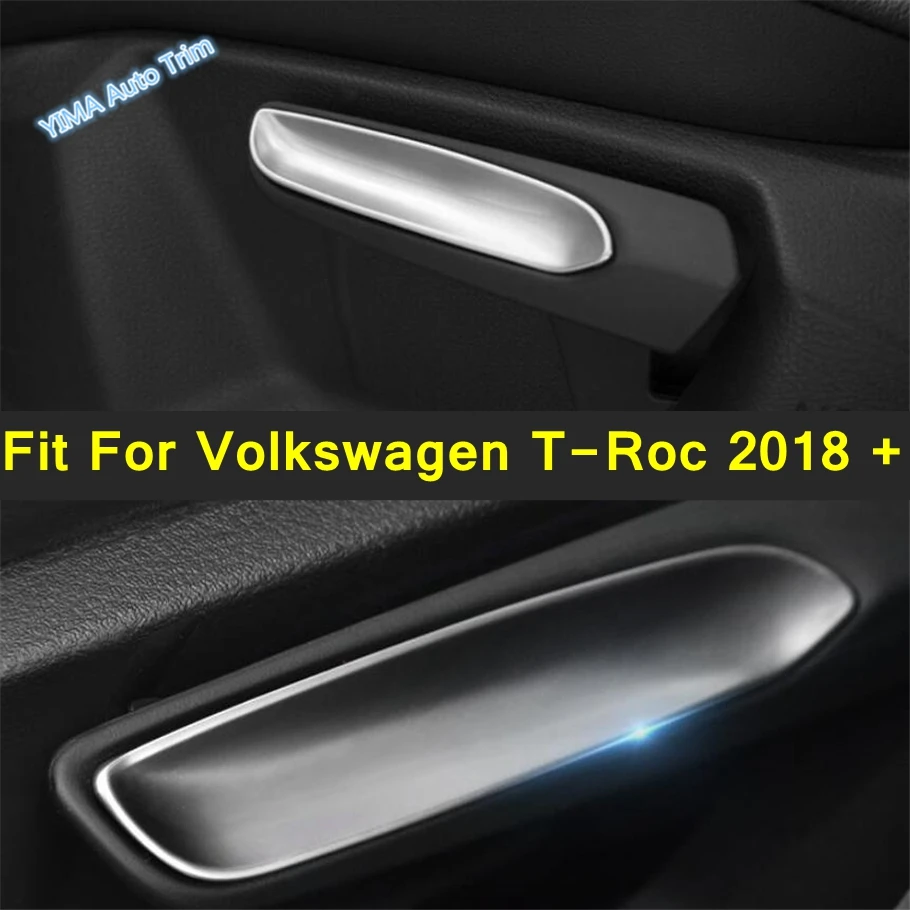 

ABS Car Seat Adjustment Handle Decor Stripes Cover Trim For Volkswagen T Roc T-Roc 2018 - 2023 Matte Interior Refit Accessories