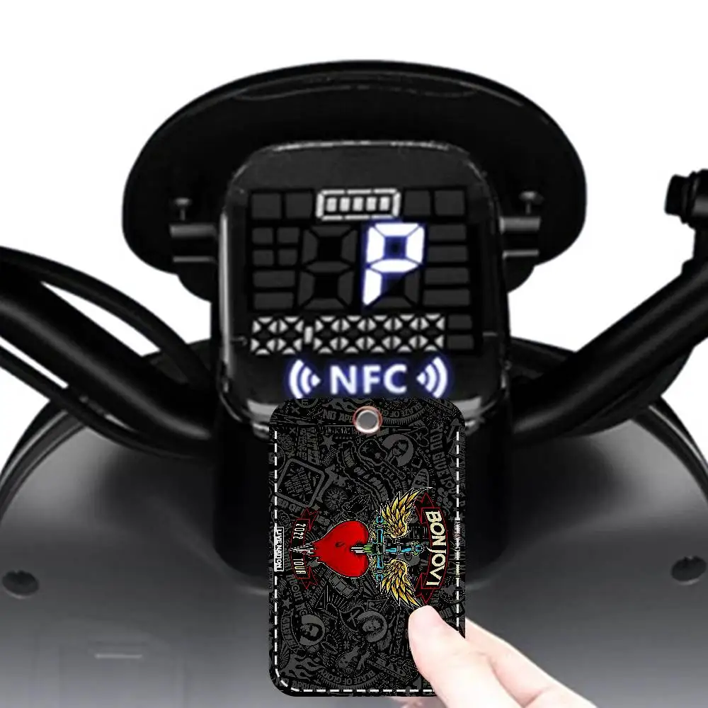 B-BonS J-Jovi مستطيل حافظة بطاقات الهوية المفاتيح الوصول حافظة للبطاقات مفتاح العلامة حلقة حامل بطاقة جلدية حلقة رئيسية الوصول #3