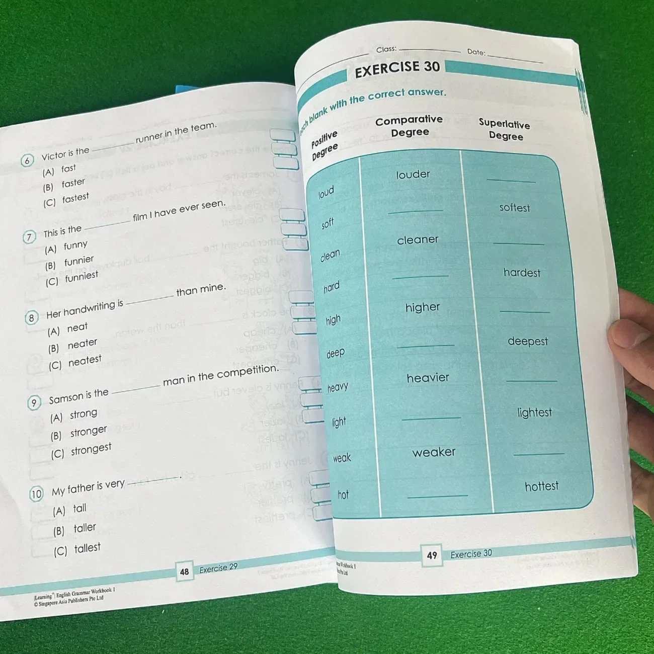 6 Bücher/Set Singapore Grammar Spa 3–12 Jahre alte Kinder, die Englisch lernen, Testmaterialien, Lehrbuch, Notizbuch, Übungsbuch