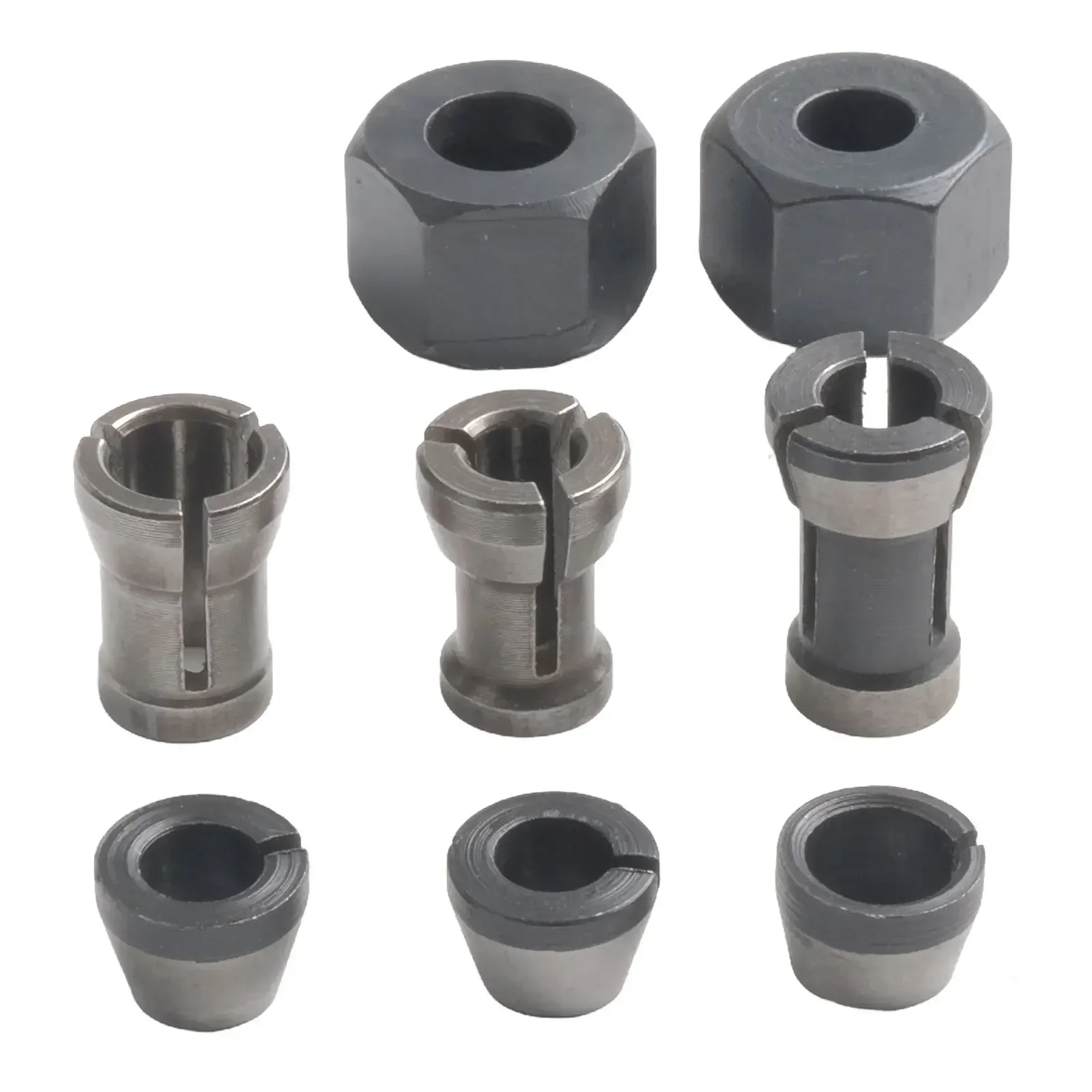 

6/8pcs 6mm 6.35mm 8mm Collet Chuck Router Bit Nuts For Engraving Trimming Machine Electric Router Milling Cutter Accessories