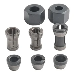 6/8pcs 6mm 6.35mm 8mm Collet Chuck Router Bit Nuts For Engraving Trimming Machine Electric Router Milling Cutter Accessories