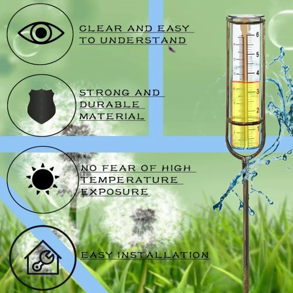 Outils de mesure de pluviomètre Freeze Verde, tube de remplacement de pluviomètre pour jardin extérieur, compteur de pluie résistant aux fissures avec Jules Eas