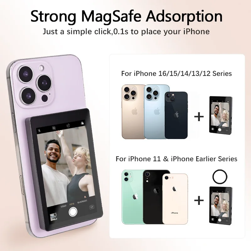 

For Cell Phone Selfie Cell Phone Selfie Screen Capture clear photos using your phone's rear camera for Magsafe Vlog Selfie!