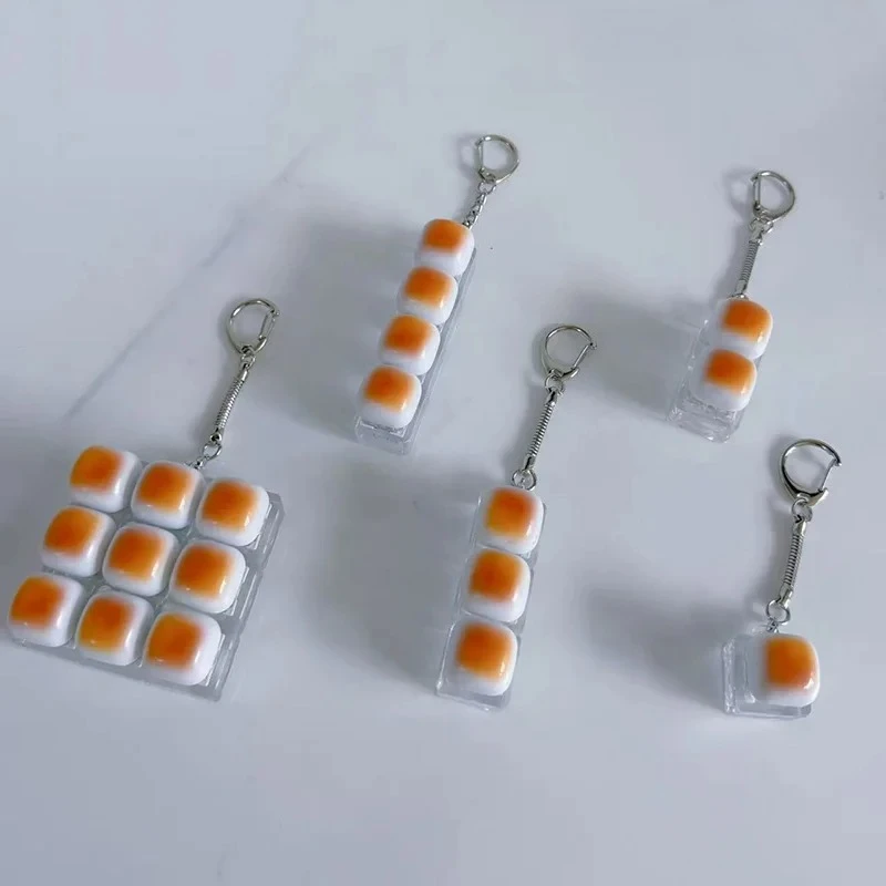Caramel Bread Light Keycap Stress Relief Button Keychain Backpack Pendant Library Study Break Fidget Relax