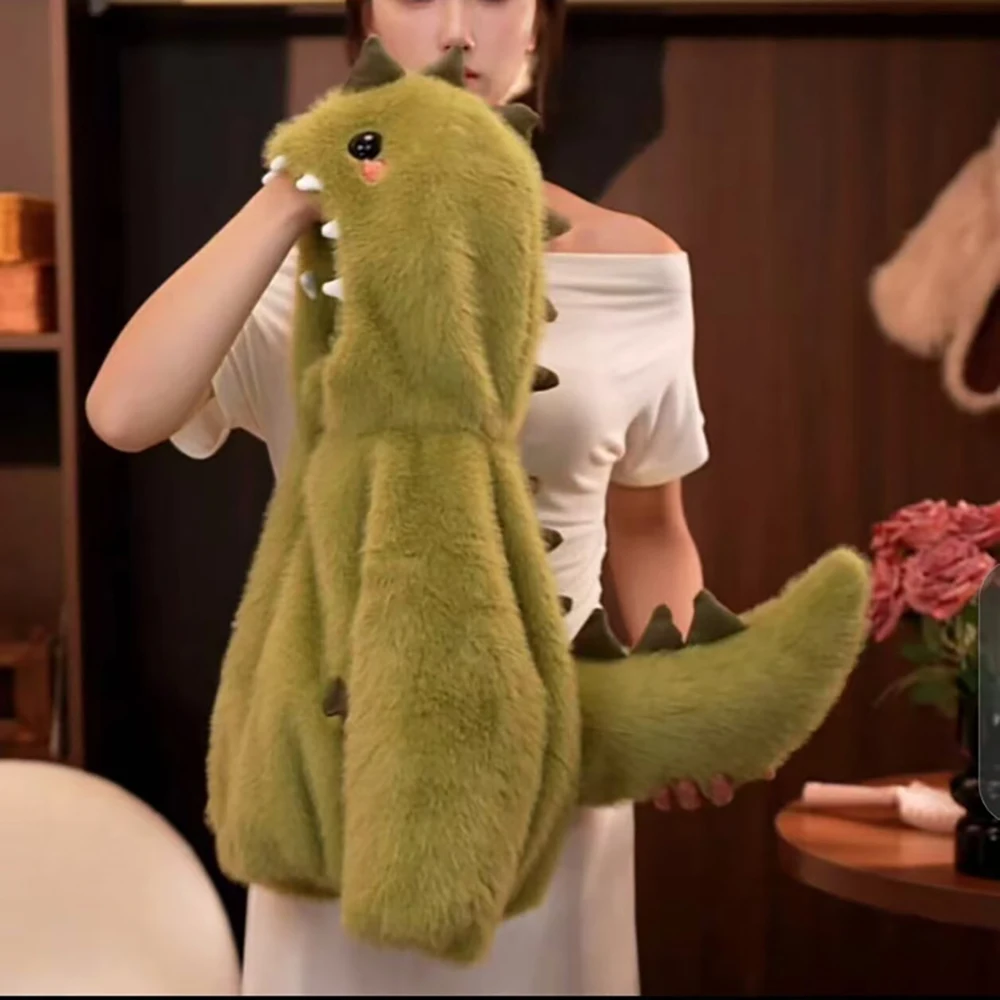 

New Children's Coat Girls' Winter Clothes Little Dinosaur Shape Thick And Warm Fur Coat for Kids 2 to 10 Years Old Cotton-padded