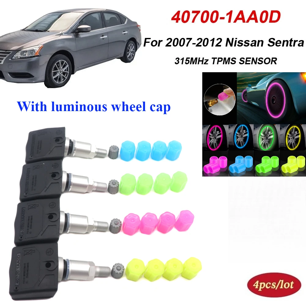 

40700-1AA0D TPMS 315MHz Tire Tyre Pressure Monitoring Sensor New 4PCS For Nissan Sentra 2007 2008 2009 2010 2011 2012