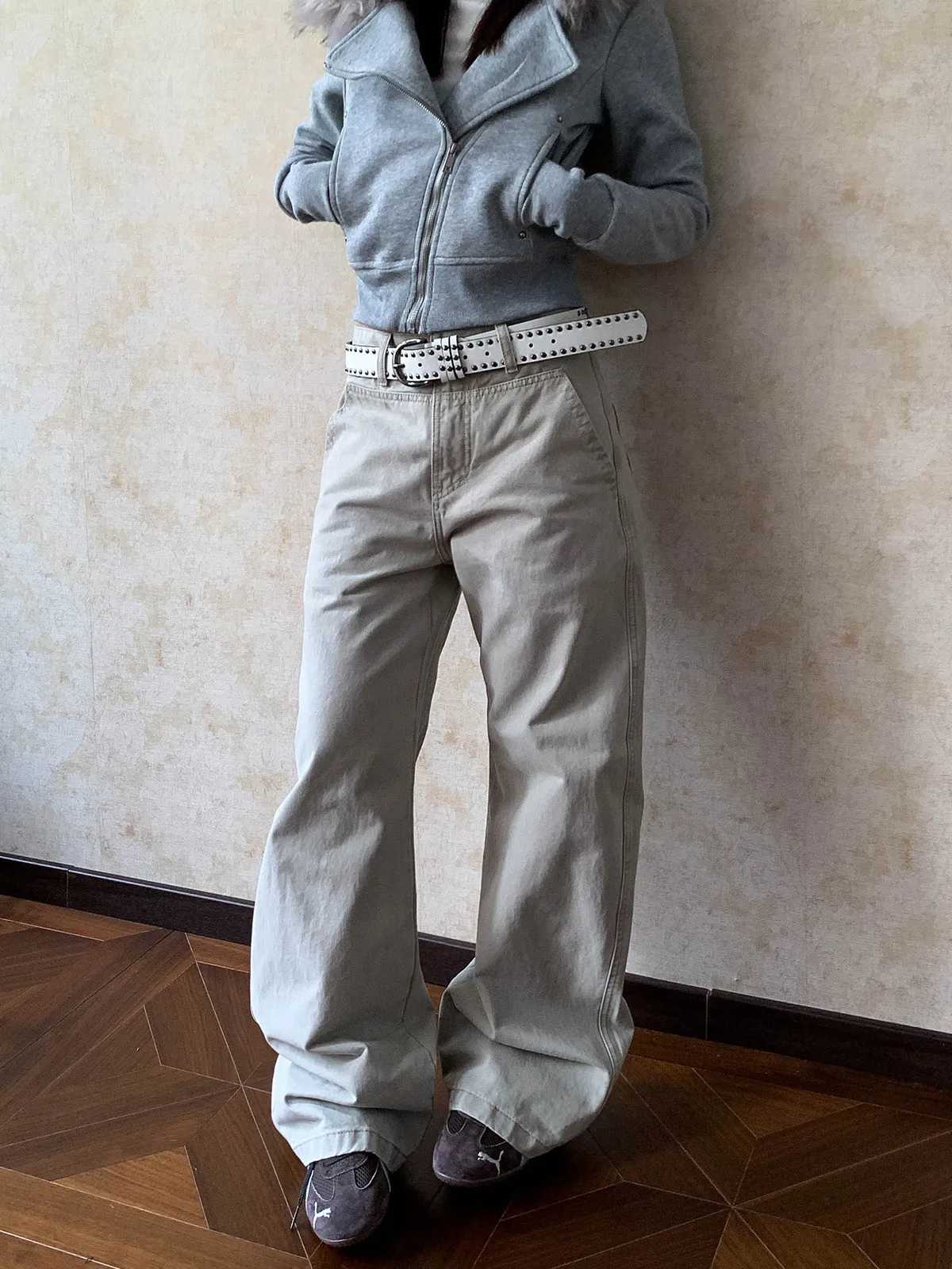 

Ретро-джинсы в американском рабочем стиле для мужчин и женщин, свободные повседневные брюки Cleanfit Deconstructed, универсальные, для пар, широкие штанины, свободный крой, из полиэфирного волокна