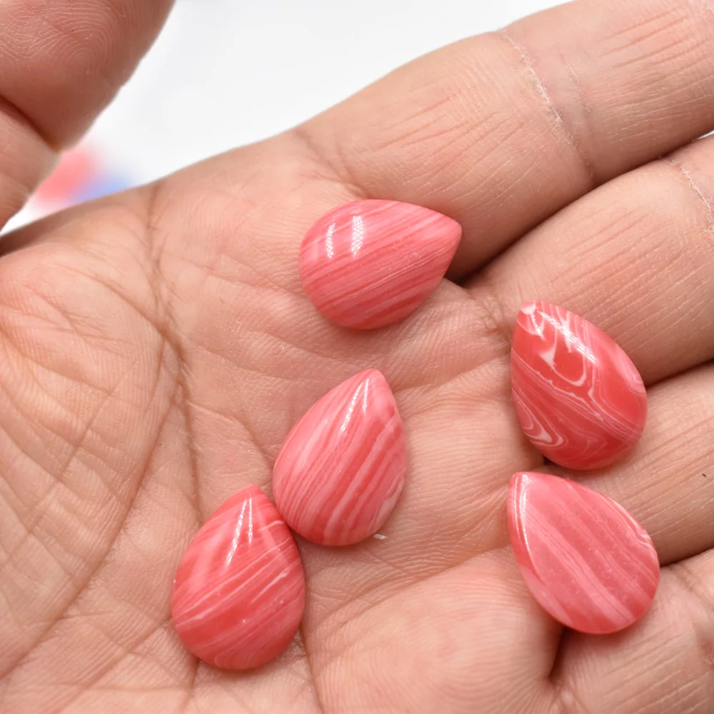 Großhandel 50 Stück/Lot verschiedene Naturstein-Cabochon-Perlen in Tropfenform 13x18mm für DIY-Schmuckzubehör Kostenloser Versand – Detail 26