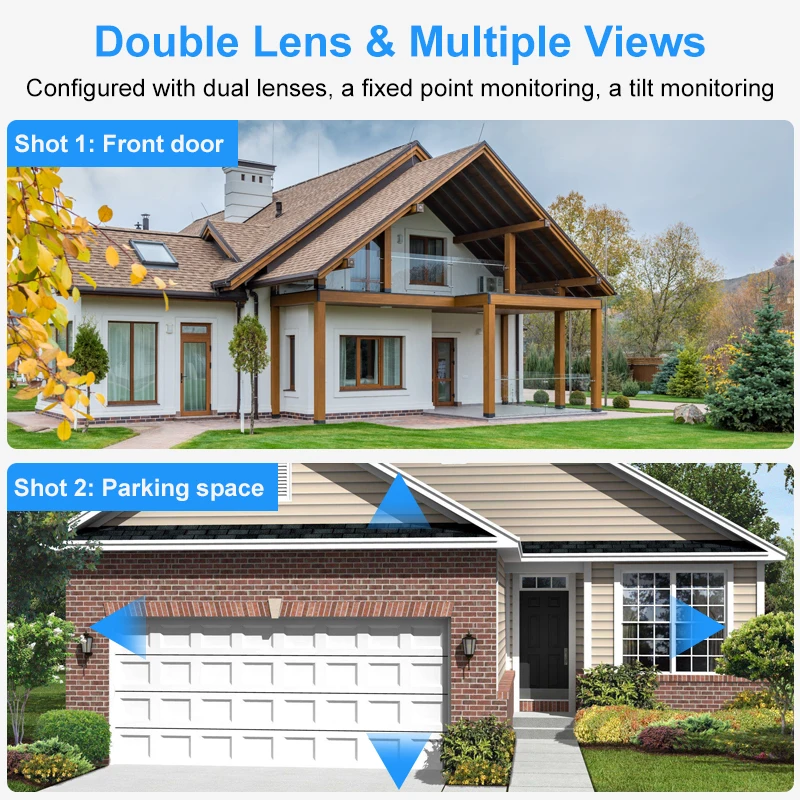 AUBERON Outdoor Security Camera WiFi 6MP PTZ Dual Lens IP66 Waterproofing Human Detection Security IP CCTV HD Vedio Surveillance