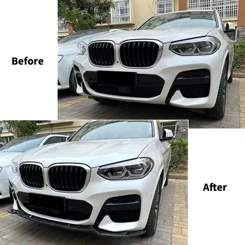 For BMW X3 G01 X4 G02 for M Pack 2018-2021 Car Front Bumper Splitter Body Kits Racing Grills Front Blade Accessories Tuning