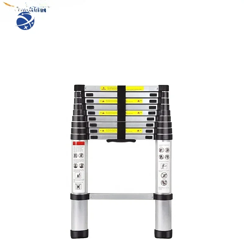 YYHCPortable 2m/2.6m/2.9m Aluminum Foldable Telescopic Ladder Industrial Design for Indoor/Outdoor/Exterior Use