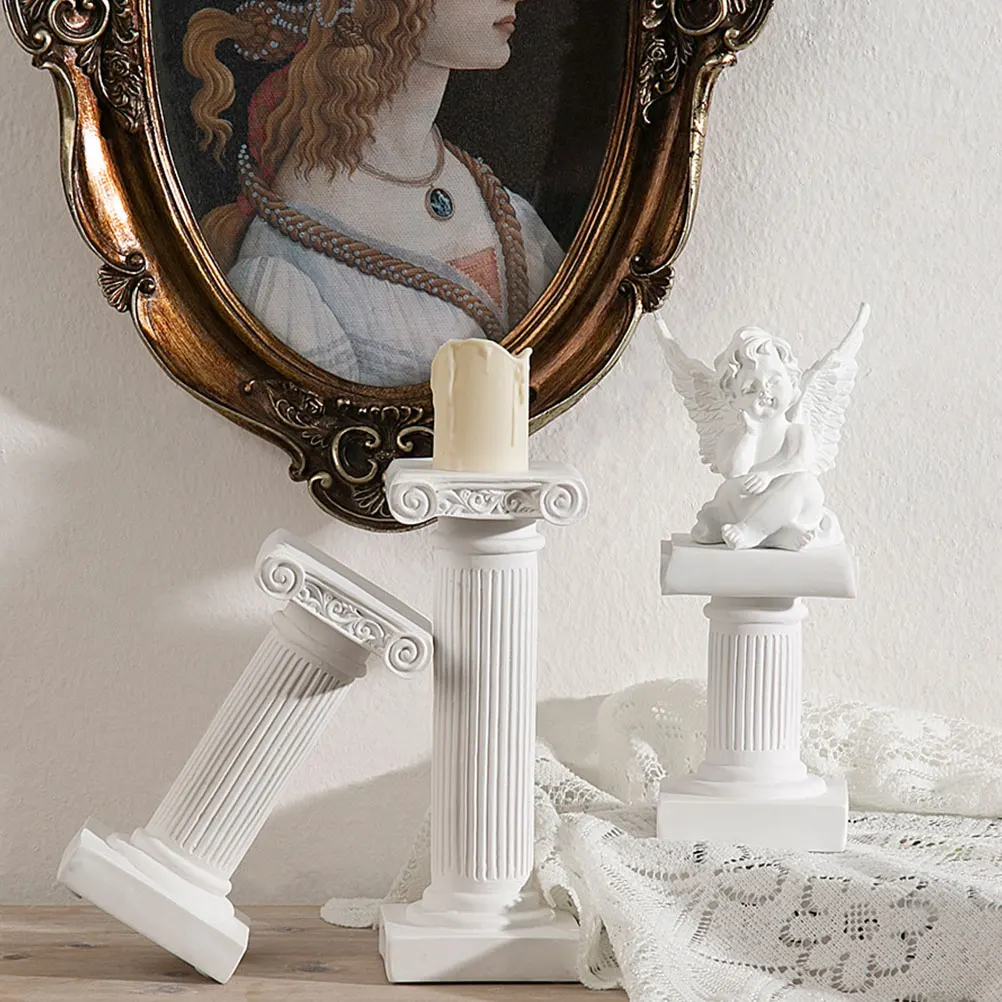 

Roman Column Decorative Statue Mini Resin Pillar for Wedding Garden Elegant Artistic Sculpture Landscape Ornament Decor