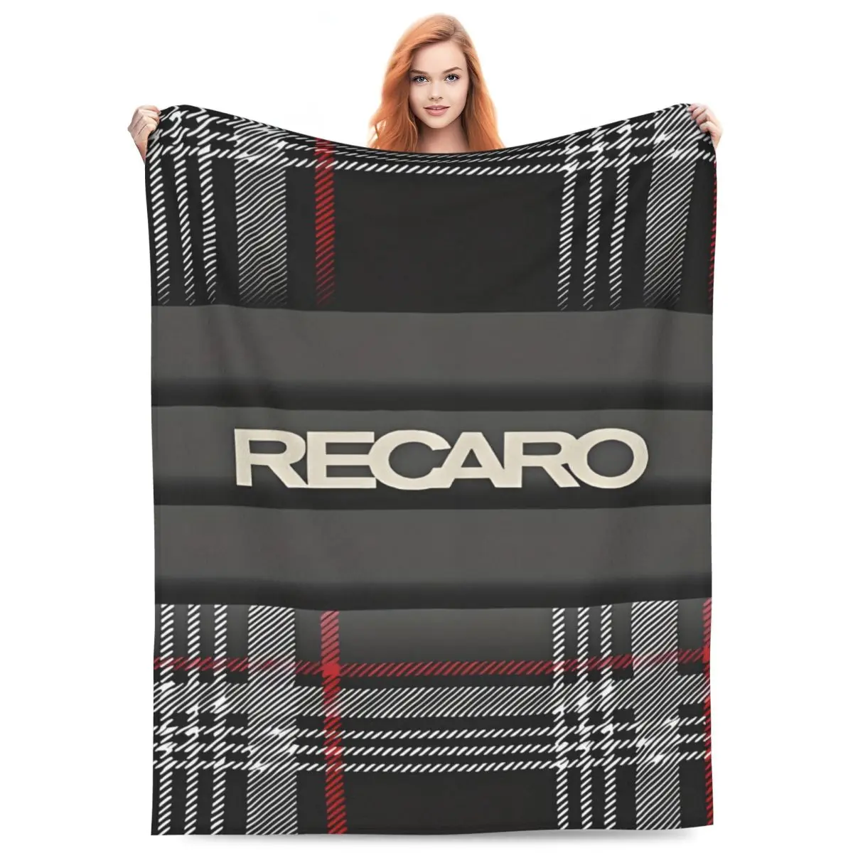 Benutzerdefinierte Recaros-Sitz-Quadratdecke, warme Fleece-weiche Flanell-Überwurfdecken für Bett, Couch, Büro, Herbst