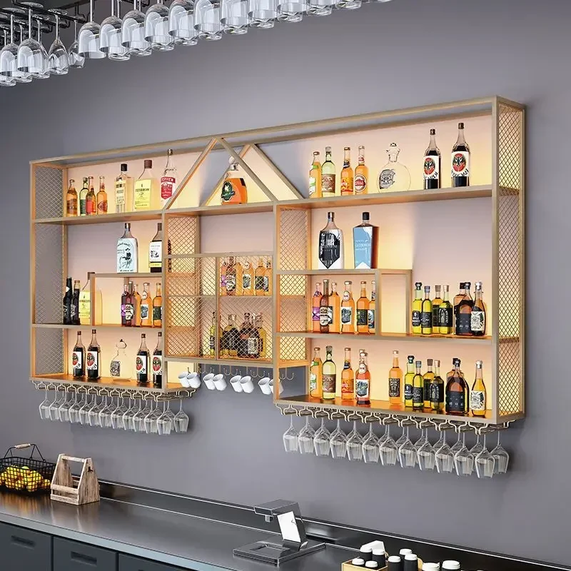 Wine Cabinet Living Room Bottle Rack Drink Showcase Home Bar Whiskey Display Exterior Cottage Shelves Craft Organization Storage