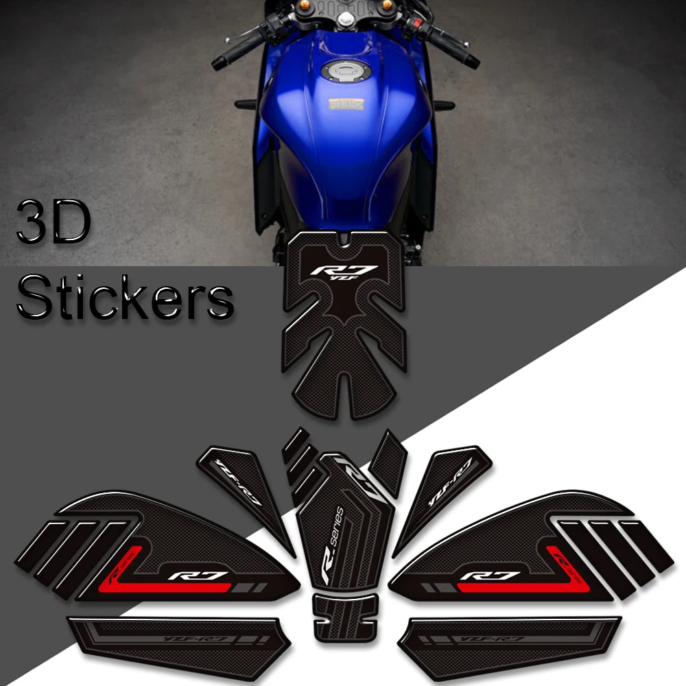 Motorcycle Protector Stickers Decals Gas Fuel Oil Kit Knee Tank Grips Pad For YAMAHA YZF-R7  YZFR7 HP 2022