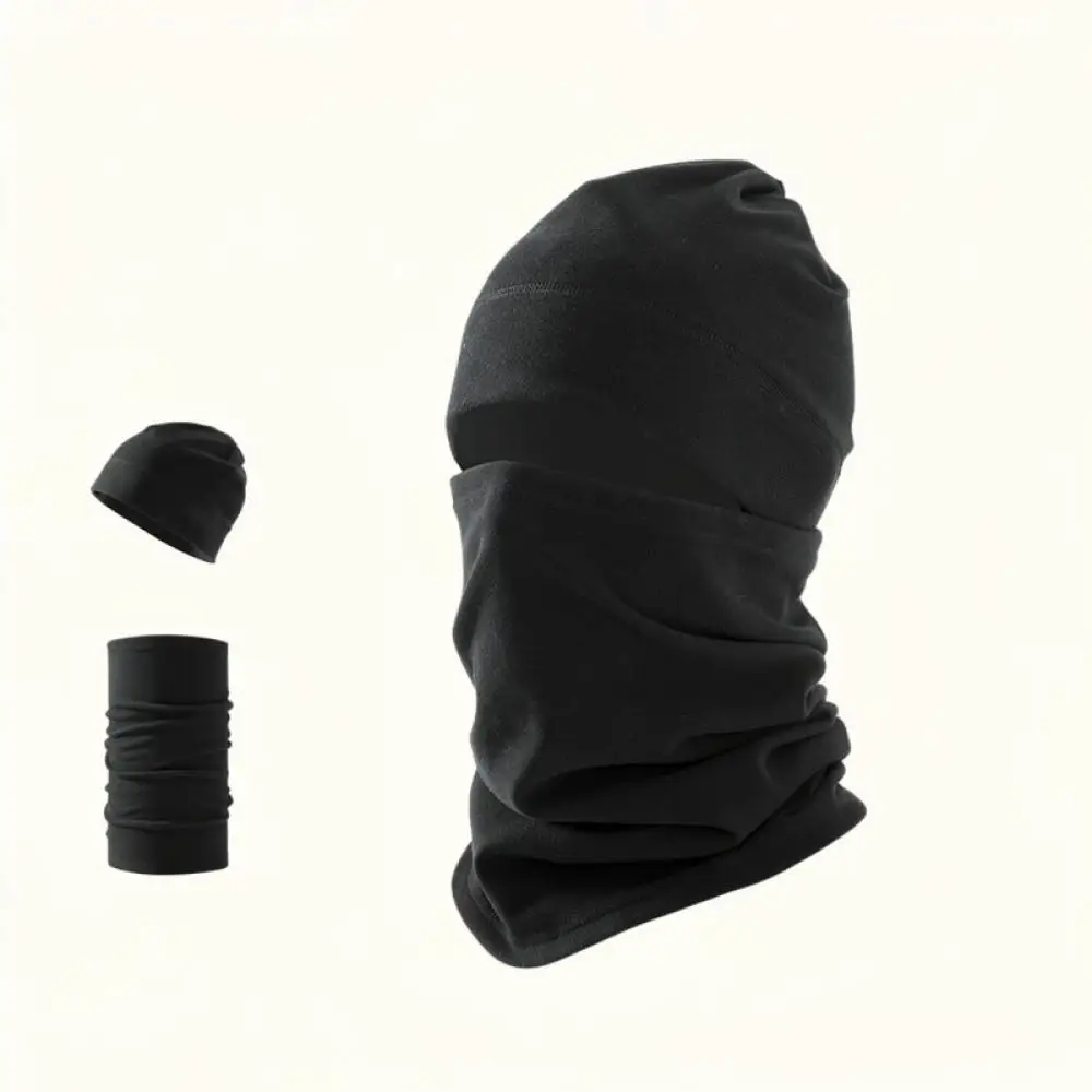 For Jianba Chuancheng Mens Winter Thermal Hat Neck Gaiter Set Windproof Cycling Cap Soft Velvet Outdoor Sport Gear