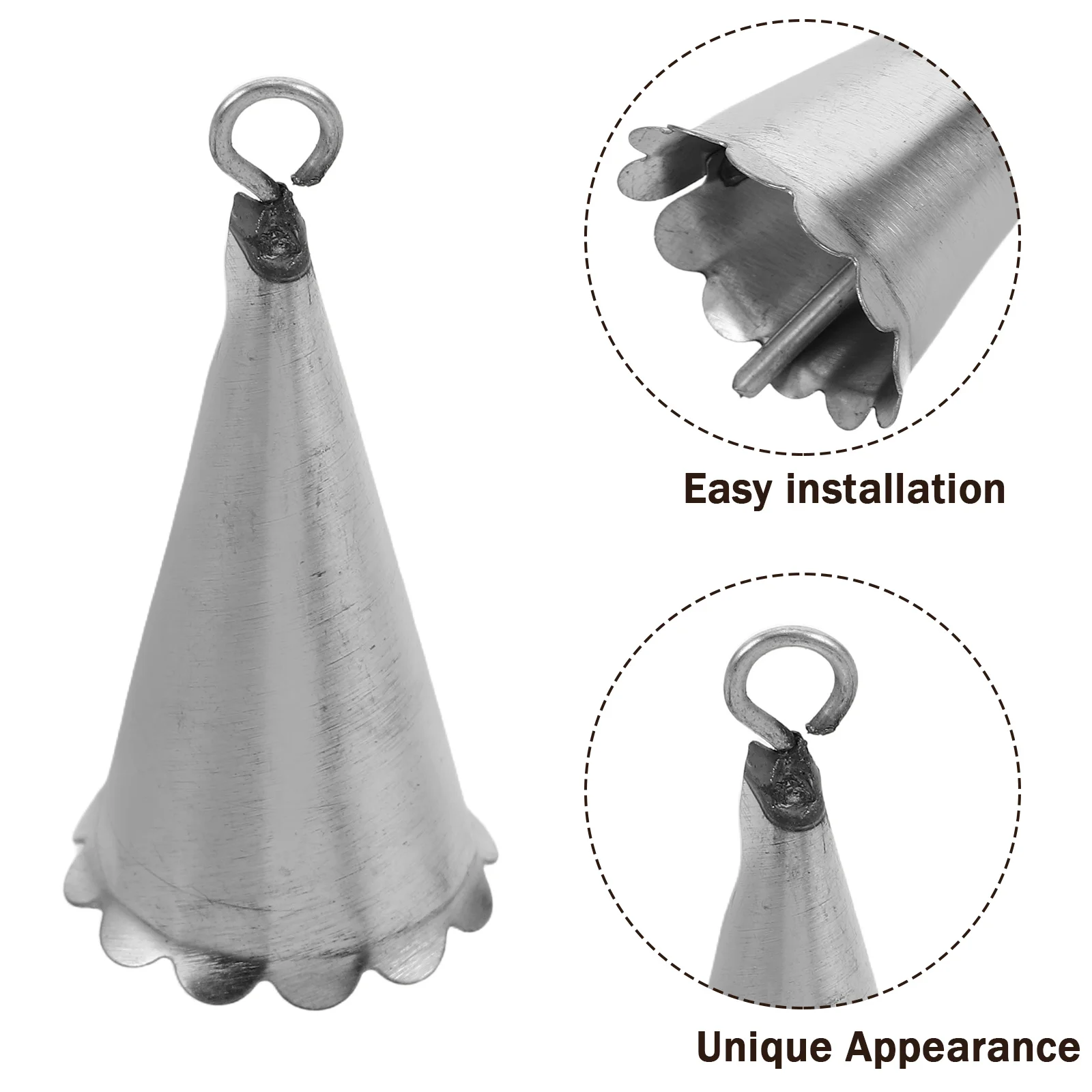 10Pcs Mini Jingle Bells for Crafts Decorative Small Metal Bells Vintage Trumpet Shape with Scalloped Edge DIY Craft Projects