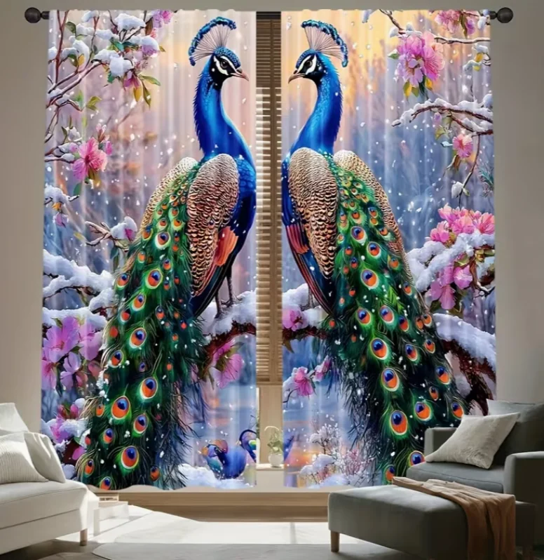 2pcs Light Filtering Curtains Durable Polyester Thermal Insulation and Room Darkening Functions Perfect for Season Home Decor