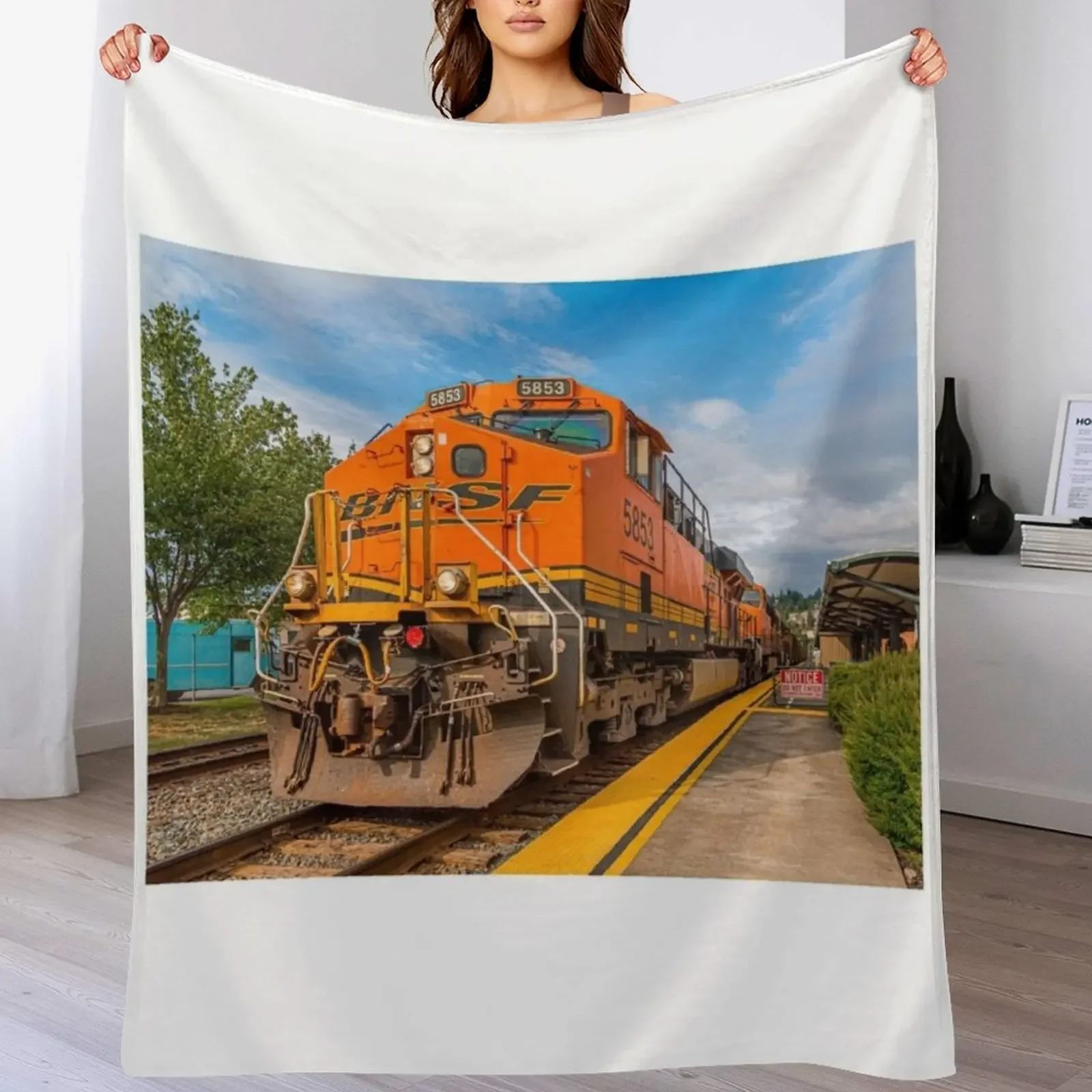 

BNSF Locomotive Throw Blanket Blankets For Baby heavy to sleep Designers Plaid on the sofa Blankets