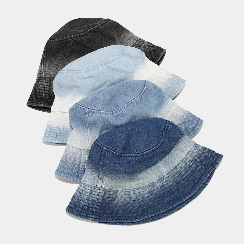 2023 Spring Autumn Denim Print Bucket Hat Fisherman Hat Outdoor Travel Sun Cap For Men And Women 109