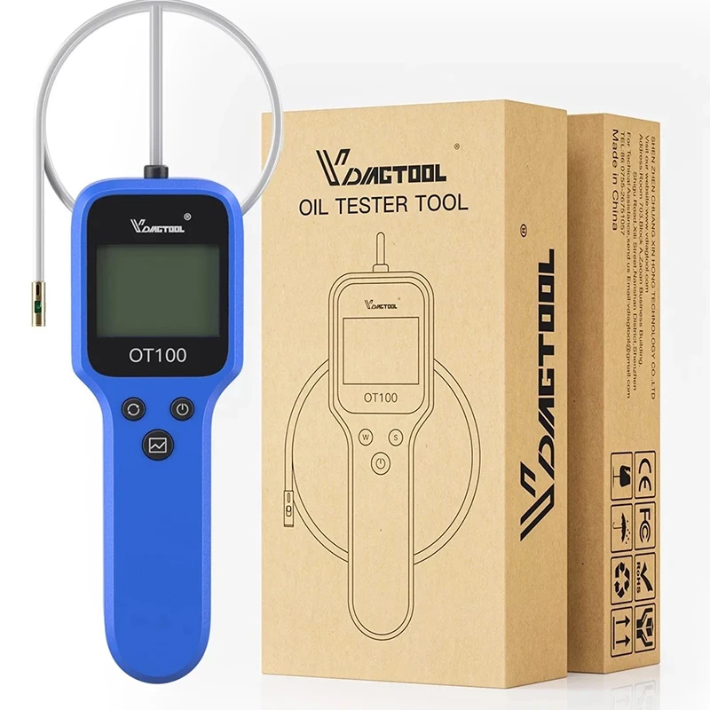 OT100 Engine Oil Tester Auto Check Oil Quality with LED Display Gas Analyzer Inject Brake Fluid Tester Testing Tool