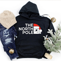 Men‘s North Pole Santa Claus Christmas Hoodie Xmas Lapland Gift Hoodie Hooded Sweatshirt Black Leisure Unisex Printing Clothes