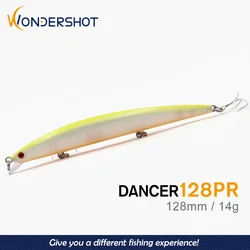 Wondershot A11 Fishing Lures 128mm 14g Sinking Minnow Wobblers Plastic Artificial Baits Saltwater Freshwater Long Casting Sea
