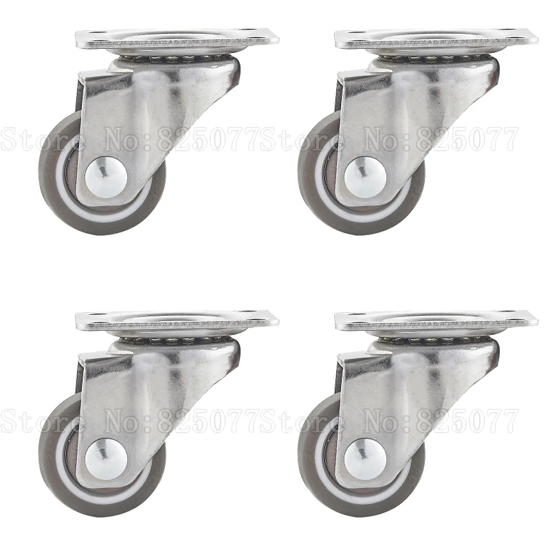 Brand New 4PCS 1Inches Universal Swivel Castors Rubber Super Silent Wheels Table Trolley Flower Stand Furniture Casters