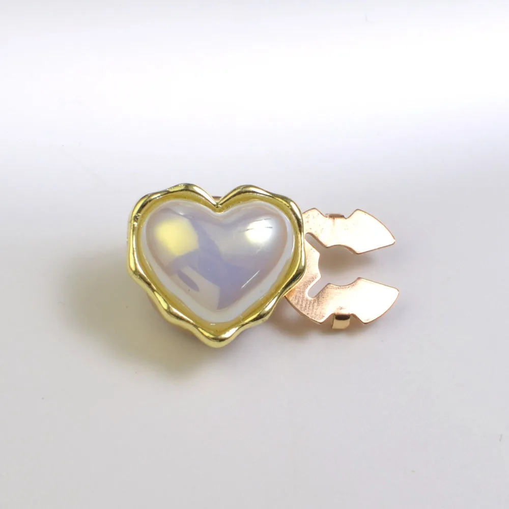 1PCS Button Covers Shirt Button Covers Heart-shaped Pearl Alloy Rhinestone Cufflinks Turtle Button Covers Clip Fasteners