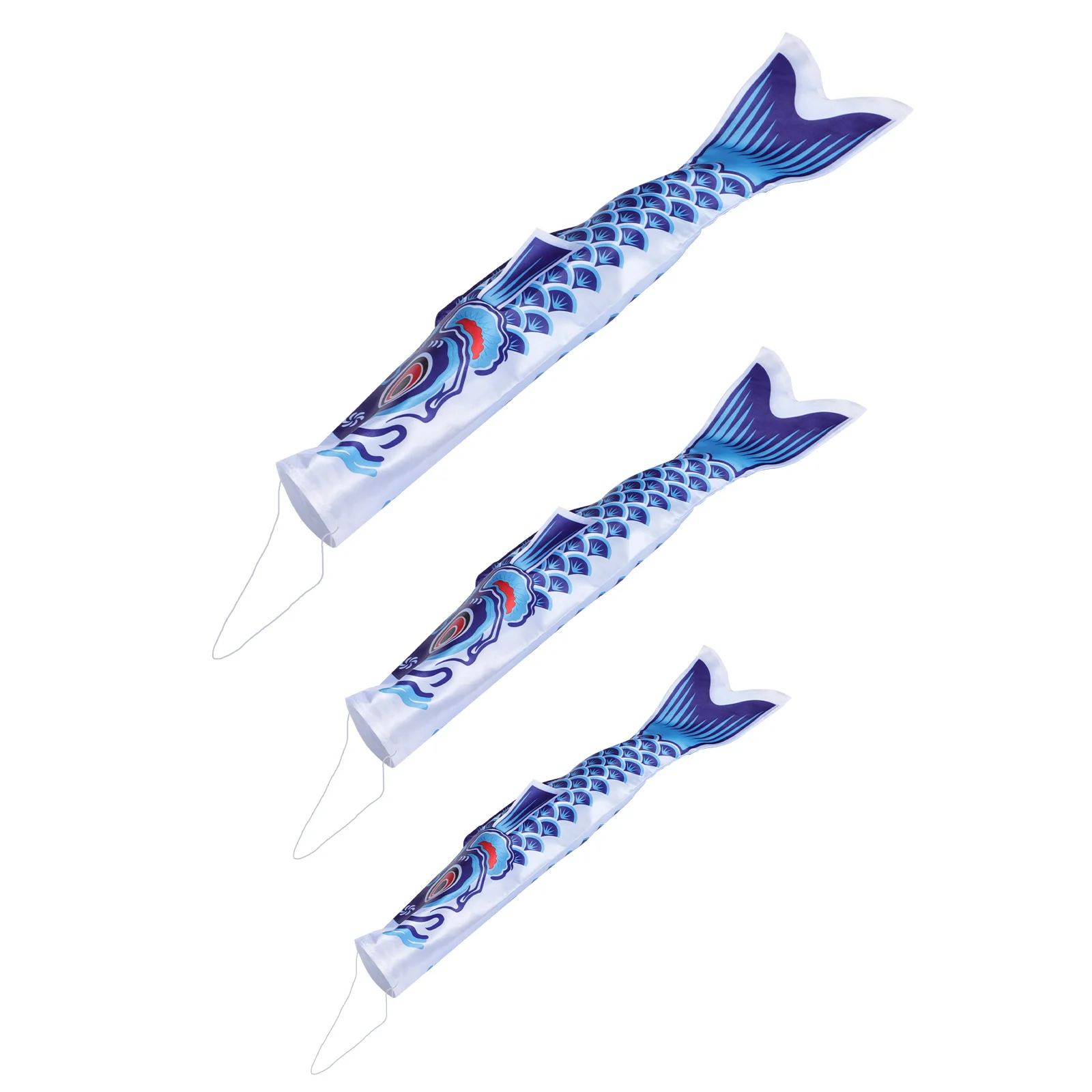 3 قطعة أعلام Windsock الزخرفية على شكل سمك الشبوط قسط البوليستر في الهواء الطلق حديقة ديكور المنزل يوم الأطفال الرياح جورب حساسة #5